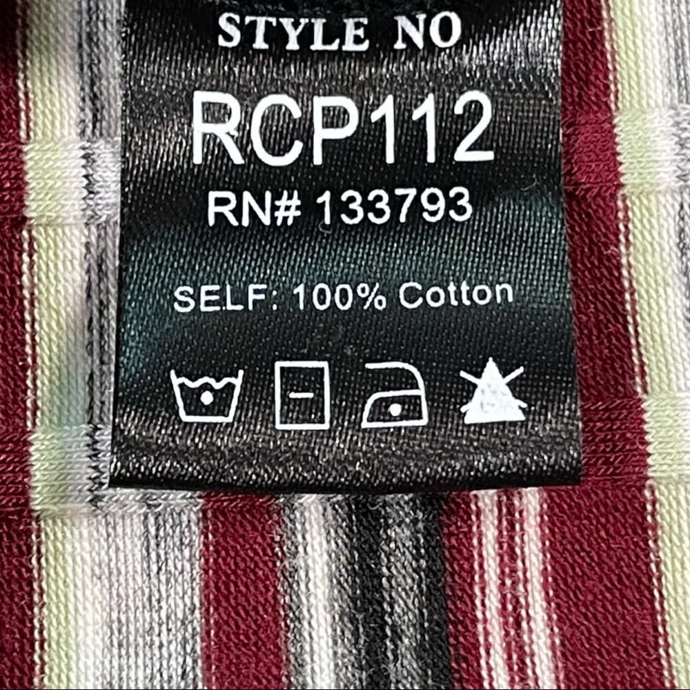 POL size large black, grey, red, cream, & white striped bodysuit, snap bottom - Picture 11 of 16